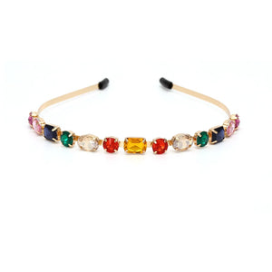 Colored Resin Gemstone Headband Glass Crystal Headdress