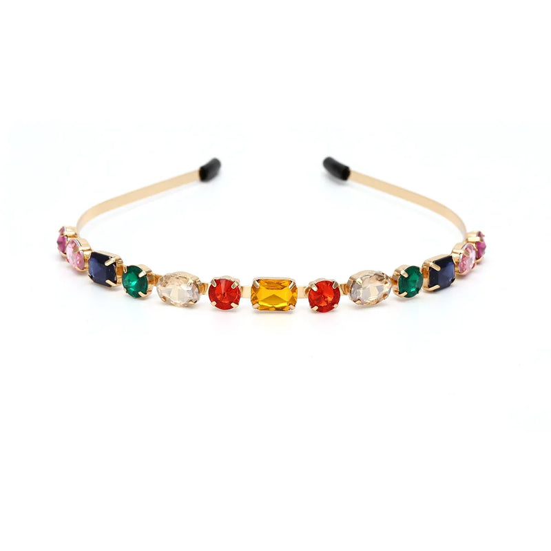 Colored Resin Gemstone Headband Glass Crystal Headdress