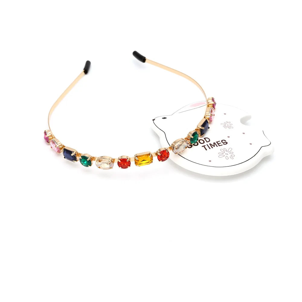 Colored Resin Gemstone Headband Glass Crystal Headdress