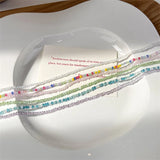 Colorful Bead Necklace Boho Choker Round Crystal Ring Jewelry