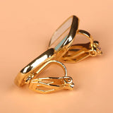 Enamel Geometric Square Clip on Earrings for Women Party Jewelry