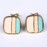 Enamel Geometric Square Clip on Earrings for Women Party Jewelry