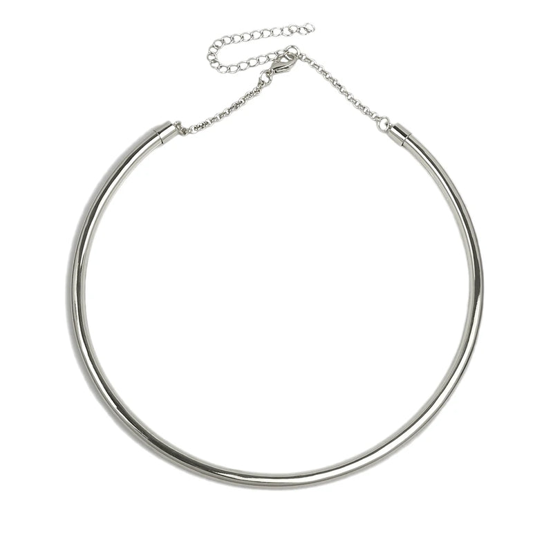 Copper Choker Necklace Chunky Metal Collar Torque Maxi Jewelry Women