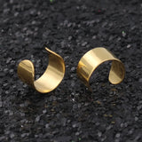 Punk Stainless Steel Silver Clip Earrings Hip Hop Brincos