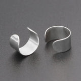 Punk Stainless Steel Silver Clip Earrings Hip Hop Brincos