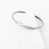 Name Bracelets Personalized Bangles Stainless Steel Adjustable Nameplate