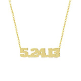 Personalized Number Necklace - Date of Birth Anniversary Zip Code Pendant