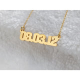 Personalized Number Necklace - Date of Birth Anniversary Zip Code Pendant