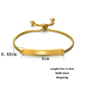 Stainless Steel Adjustable Chain Bracelet for Women
