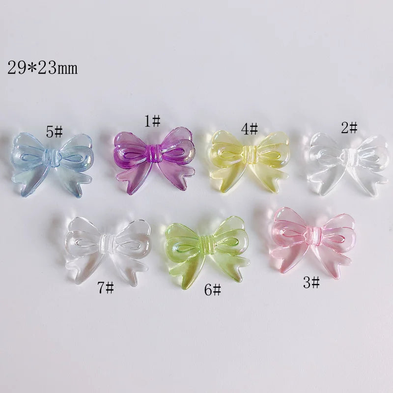 Colorful Bow Necklace Earrings Set - Solid Pendant Material