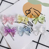 Colorful Bow Necklace Earrings Set - Solid Pendant Material