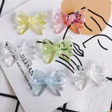 Colorful Bow Necklace Earrings Set - Solid Pendant Material