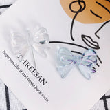 Colorful Bow Necklace Earrings Set - Solid Pendant Material
