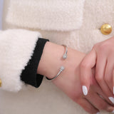 Women's Zircon Cuff Bangle Jewelry Accessory