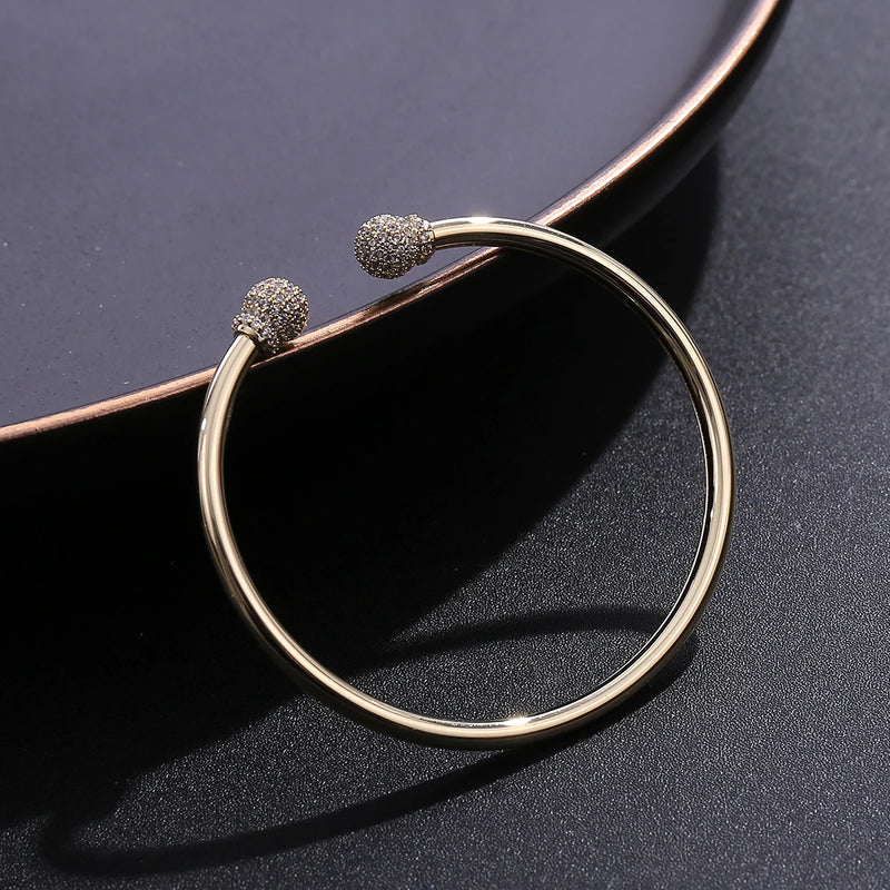 Women's Zircon Cuff Bangle Jewelry Accessory