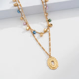Harmony Ball Pendant Necklace Layered Choker Arrow Bar Adjustable