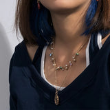 Harmony Ball Pendant Necklace Layered Choker Arrow Bar Adjustable