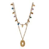 Harmony Ball Pendant Necklace Layered Choker Arrow Bar Adjustable