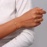Sunburst Textured Charm Chain Bracelet for Women