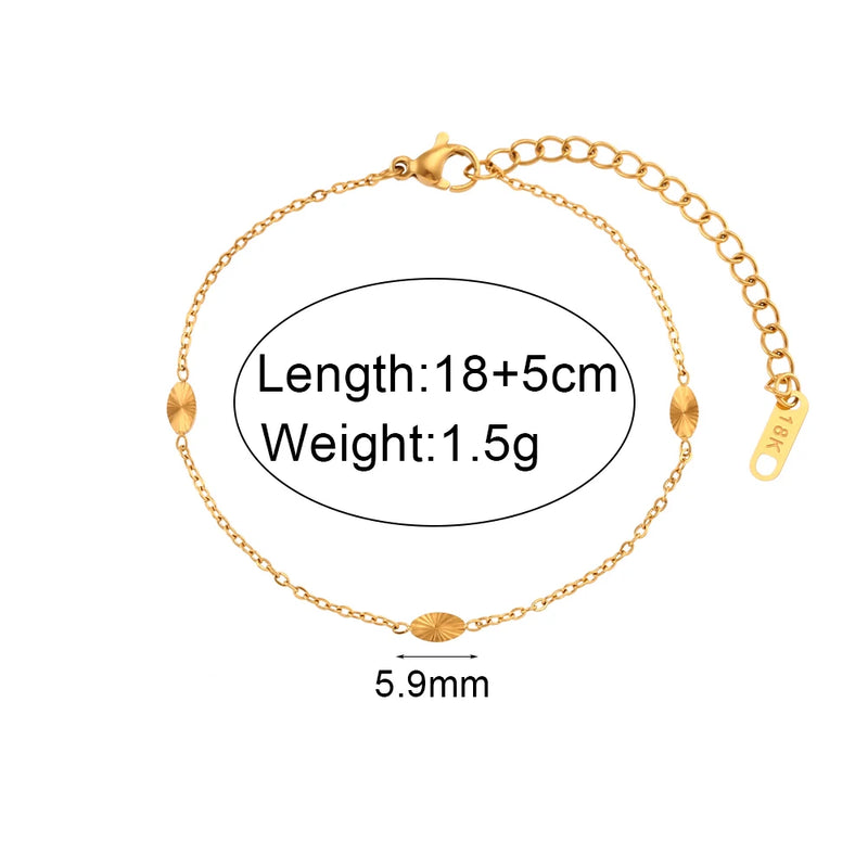 Sunburst Textured Charm Chain Bracelet for Women