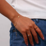Sunburst Textured Charm Chain Bracelet for Women
