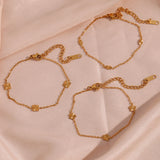 Sunburst Textured Charm Chain Bracelet for Women