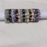 10mm Square Amethyst Charm Bracelet for Men and Women