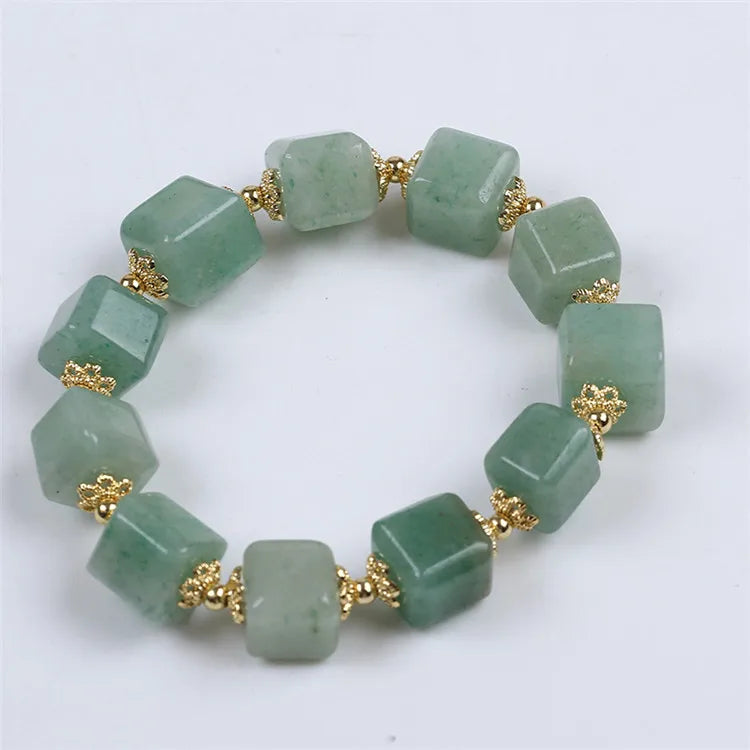 10mm Square Amethyst Charm Bracelet for Men and Women