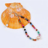 4mm Gemstone Natural Stone Bracelet With Freshwater Pearl Charm