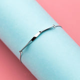 925 Silver Geometry Bar Bracelets for Women, Adjustable Chain
