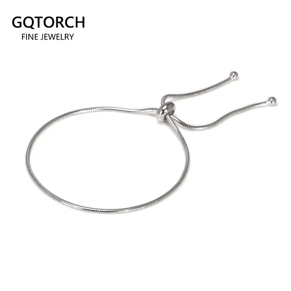 925 Silver Snake Bone Bracelet Women's Adjustable Chain Minimalist Jewelry