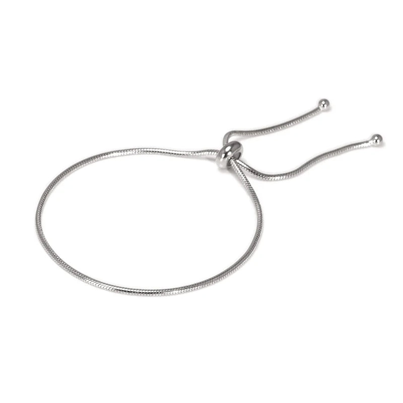 925 Silver Snake Bone Bracelet Women's Adjustable Chain Minimalist Jewelry