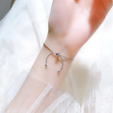 925 Silver Snake Bone Bracelet Women's Adjustable Chain Minimalist Jewelry