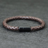 Men's Magnetic Braided Leather Bracelet Armband Wrap Jewelry