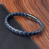 Stainless Steel Leather Men's Bracelet Birthday Party Gift