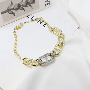 Diamond Hip-hop Necklace Exaggerated Thick Chain Clavicle Jewelry