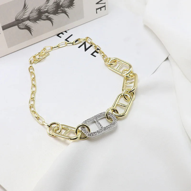 Diamond Hip-hop Necklace Exaggerated Thick Chain Clavicle Jewelry