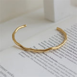 Geometric Wave Bracelet 18K Plated Bangle Jewelry