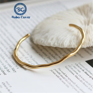 Geometric Wave Bracelet 18K Plated Bangle Jewelry