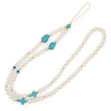 Hand-woven Mobile Phone Rope Pendant Stone Glass Beads Chain