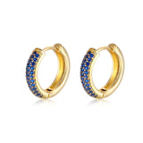 Zircon Inlaid Hoop Earrings Colorful Ear Jewelry for Women