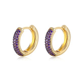Zircon Inlaid Hoop Earrings Colorful Ear Jewelry for Women