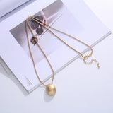 Gold/Silver Oval Pendant Long Necklaces for Women