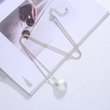 Gold/Silver Oval Pendant Long Necklaces for Women