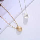 Gold/Silver Oval Pendant Long Necklaces for Women