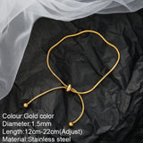 Adjustable Stainless Steel Bracelet Snake Chain Bangle