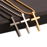 Stainless Steel Cross Pendant Necklace 24inch Chain