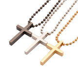 Stainless Steel Cross Pendant Necklace 24inch Chain