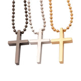 Stainless Steel Cross Pendant Necklace 24inch Chain