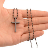 Stainless Steel Cross Pendant Necklace 24inch Chain